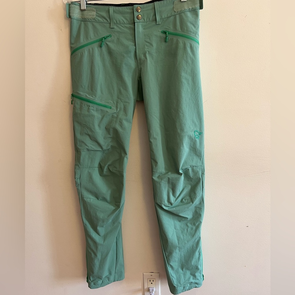 Women’s Mint Green Norrona Hiking Pants Falketind Flex One Size Small